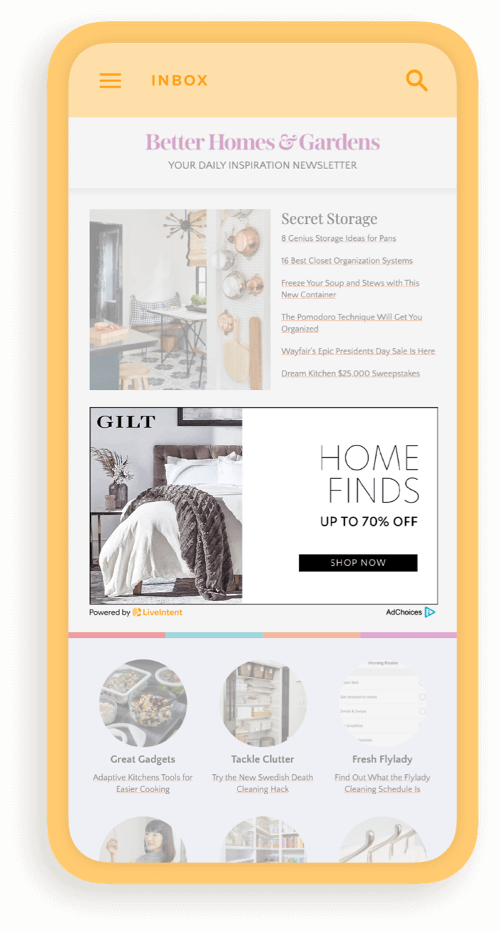 Homepage Mock Inbox